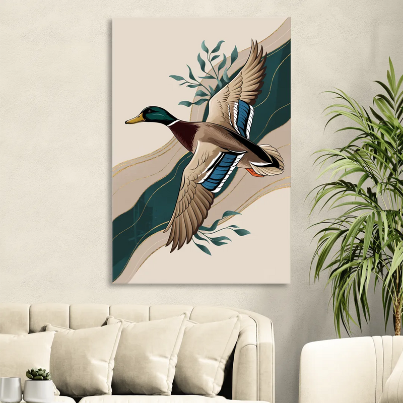 Eugene Ducks Fan Design Living Room - Canvas Wall Art