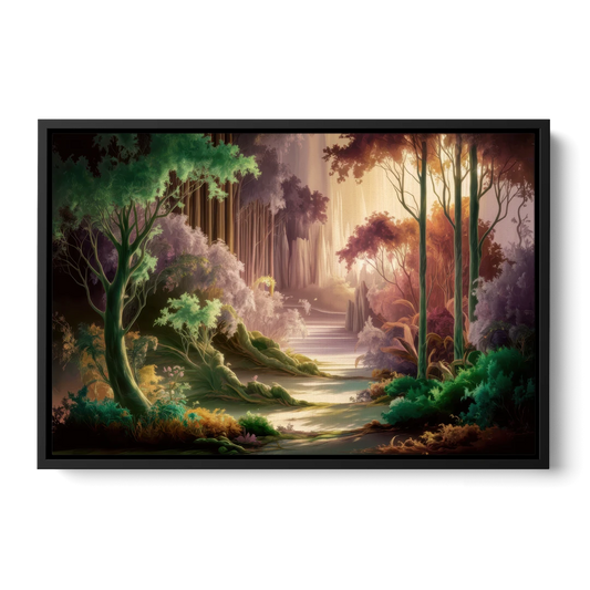 Eugene Forest Serenity - Black Framed Canvas Wall Art - Front