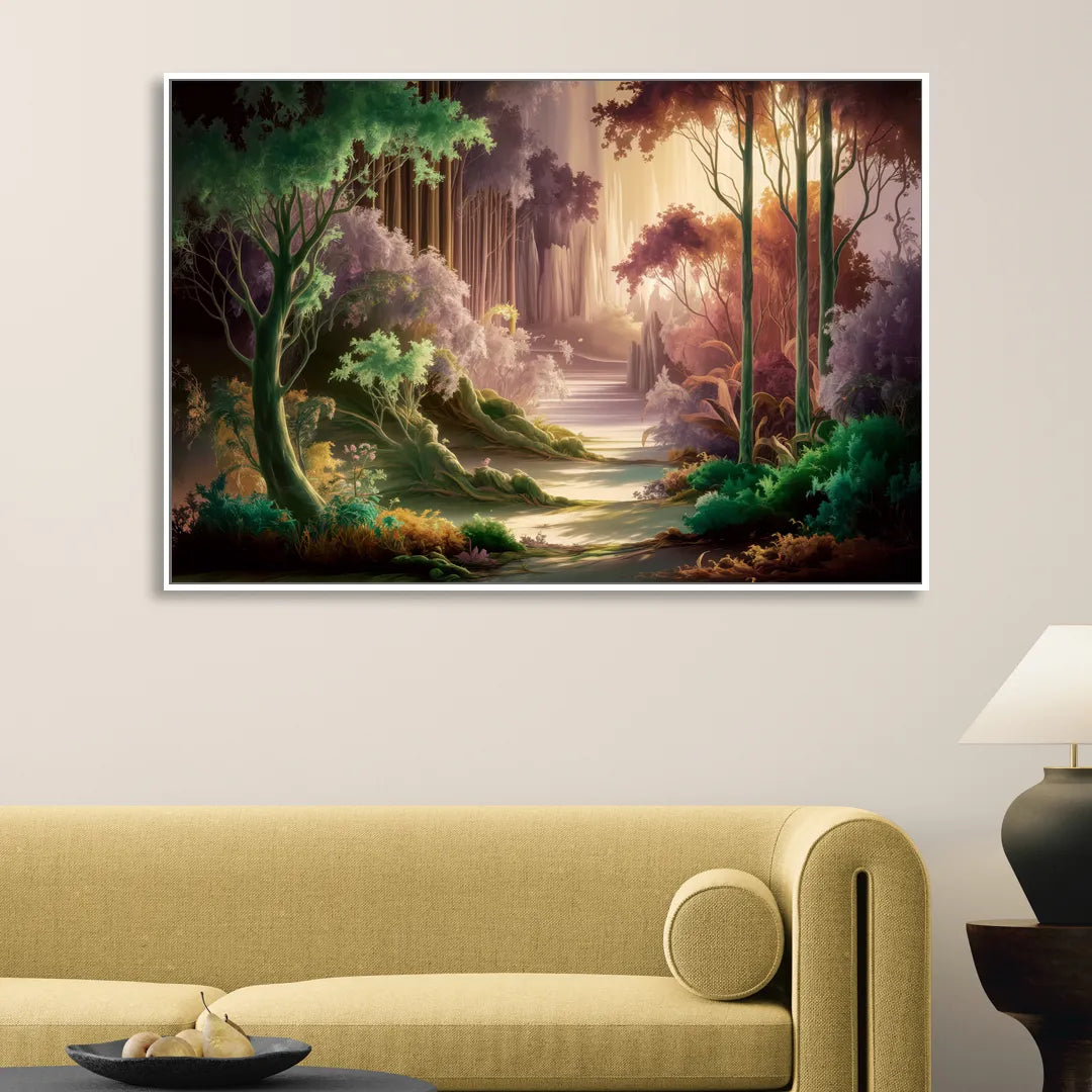 Eugene Forest Serenity Sitting Room - White Canvas Wall Art