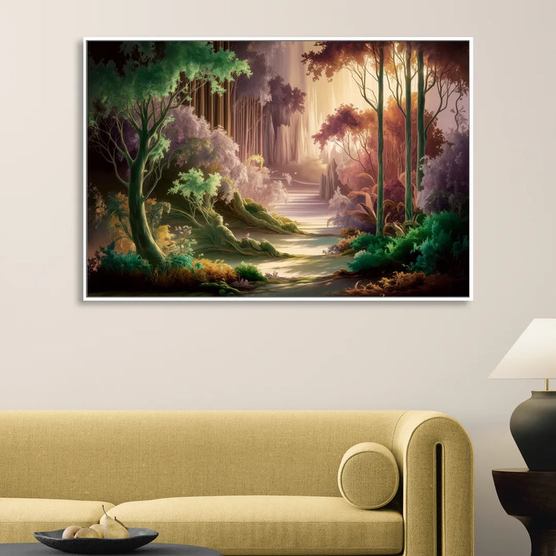 Eugene Forest Serenity Sitting Room - White Canvas Wall Art