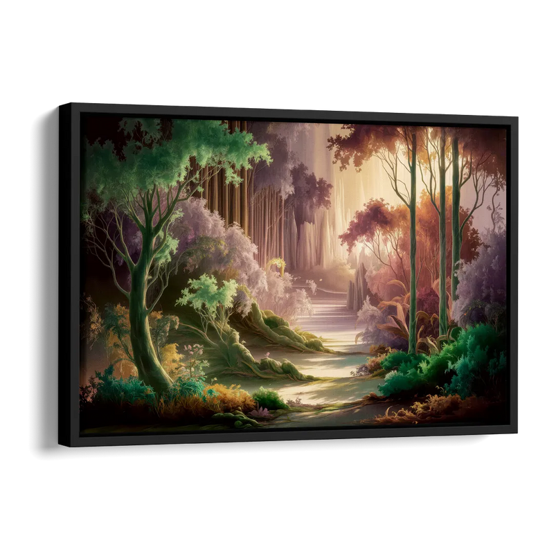 Eugene Forest Serenity Side - Black Canvas Wall Art