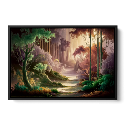 Eugene Forest Serenity Front - Black Canvas Wall Art