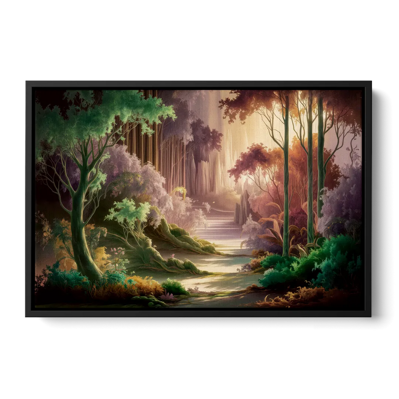 Eugene Forest Serenity Front - Black Canvas Wall Art