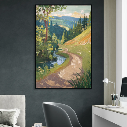 Eugene Nature Trails Living Room - Black Canvas Wall Art
