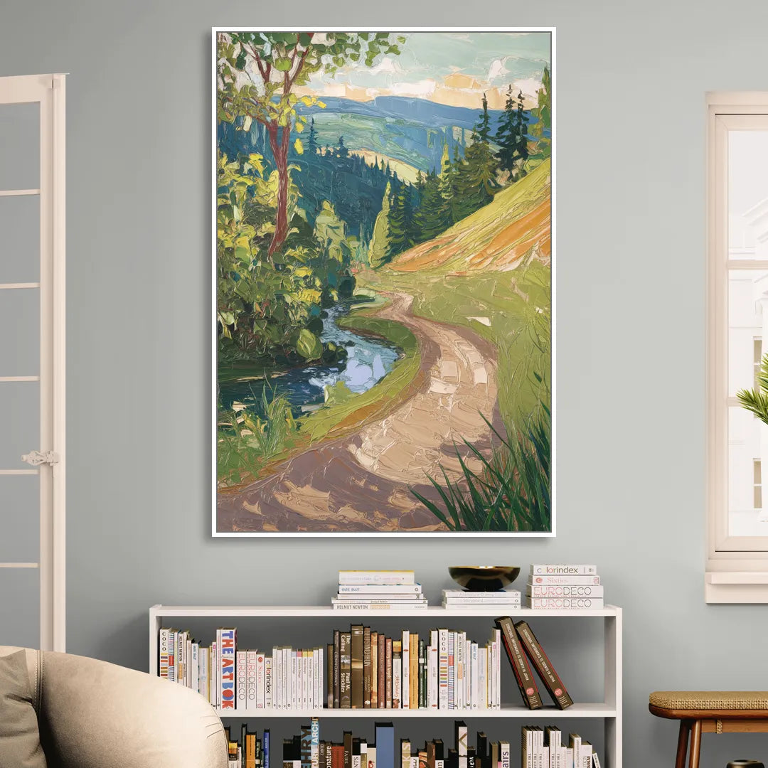 Eugene Nature Trails Sitting Room - White Canvas Wall Art