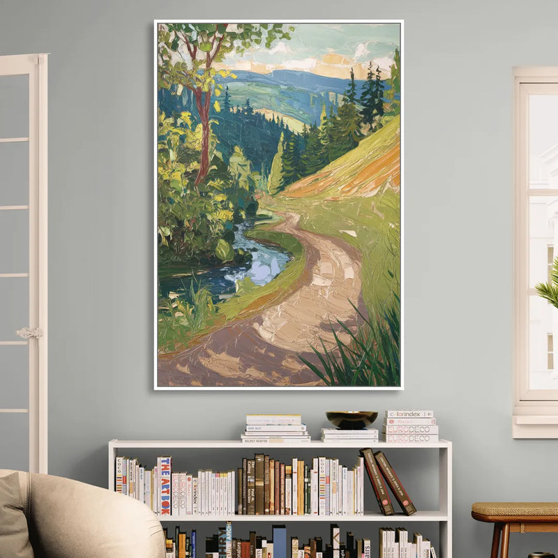 Eugene Nature Trails Sitting Room - White Canvas Wall Art