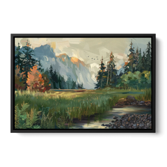 Eugene Pacific Northwest Style - Black Framed Canvas Wall Art - Front