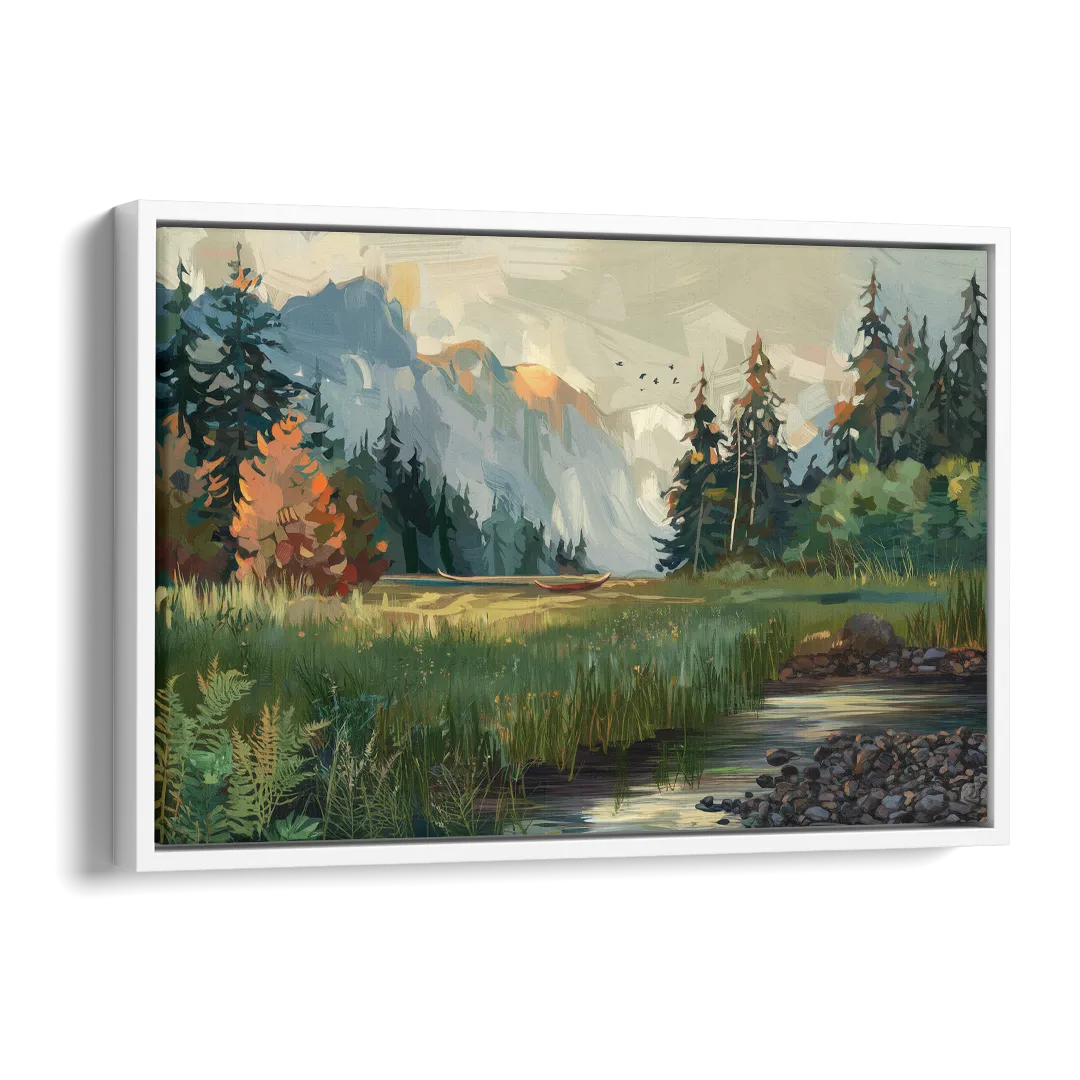 Eugene Pacific Northwest Style Side - White Canvas Wall Art