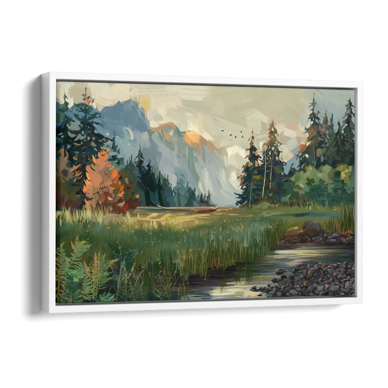 Eugene Pacific Northwest Style Side - White Canvas Wall Art