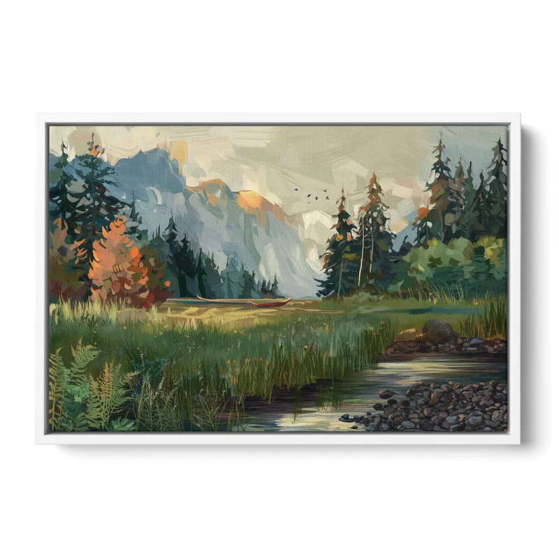 Eugene Pacific Northwest Style Front - White Canvas Wall Art