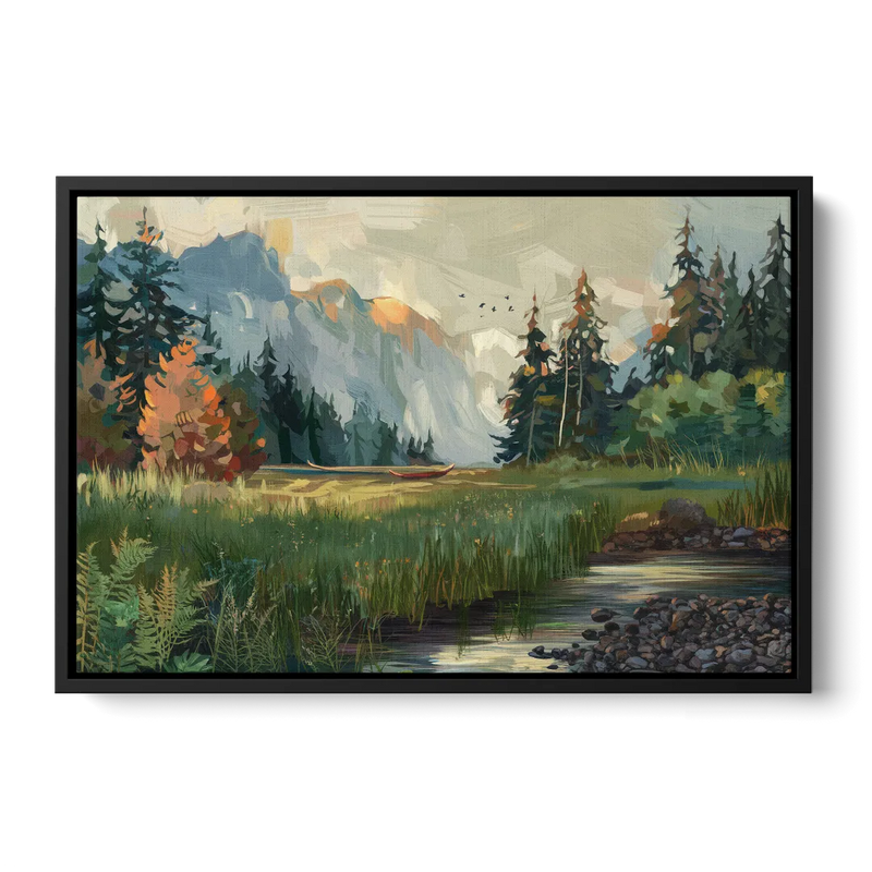 Eugene Pacific Northwest Style Front - Black Canvas Wall Art