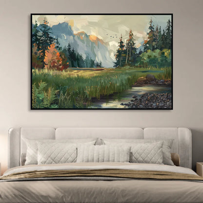 Eugene Pacific Northwest Style Sitting Room - Black Canvas Wall Art