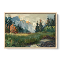 Eugene Pacific Northwest Style - Oak Framed Canvas Wall Art - Front