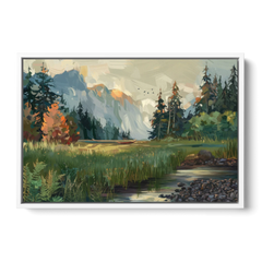 Eugene Pacific Northwest Style - White Framed Canvas Wall Art - Front