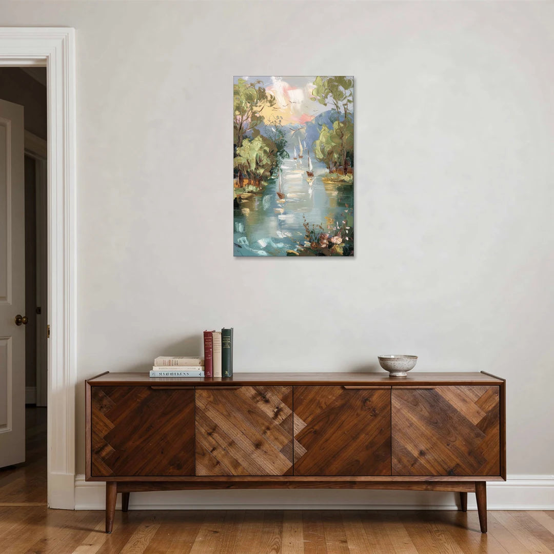 Eugene Riverfront Views - Canvas Wall Art - Coffee Table - 24x36