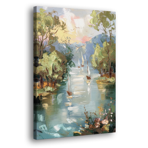Eugene Riverfront Views - Canvas Wall Art - Side