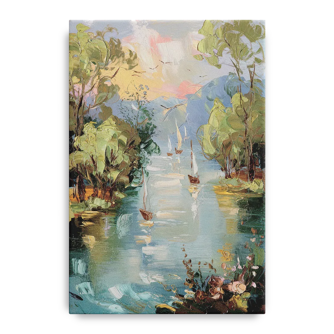 Eugene Riverfront Views Front - Canvas Wall Art
