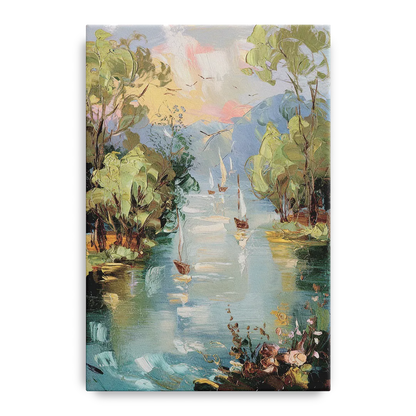 Eugene Riverfront Views Front - Canvas Wall Art