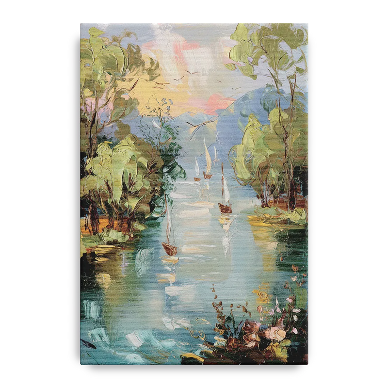 Eugene Riverfront Views Front - Canvas Wall Art