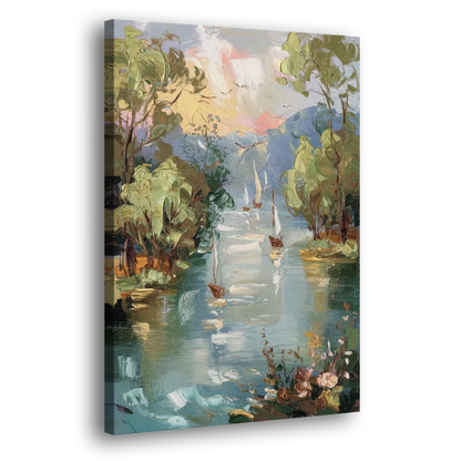 Eugene Riverfront Views Side - Canvas Wall Art