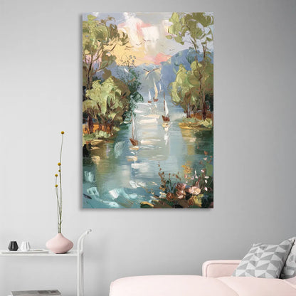 Eugene Riverfront Views Sitting Room - Canvas Wall Art