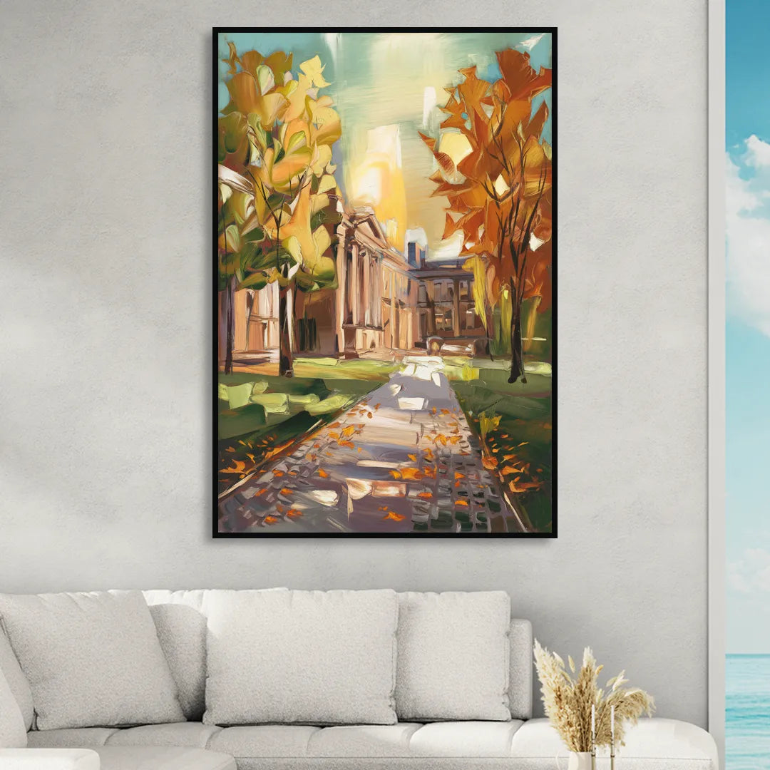 Eugene University Vibes Sitting Room - Black Canvas Wall Art