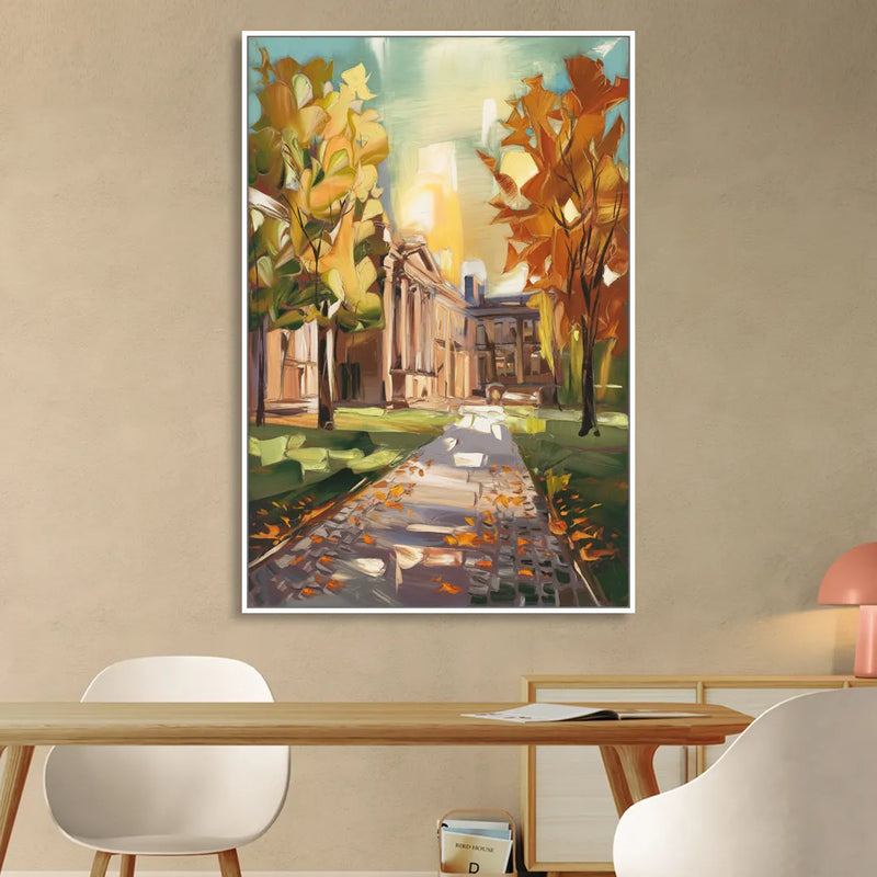 Eugene University Vibes Sitting Room - White Canvas Wall Art
