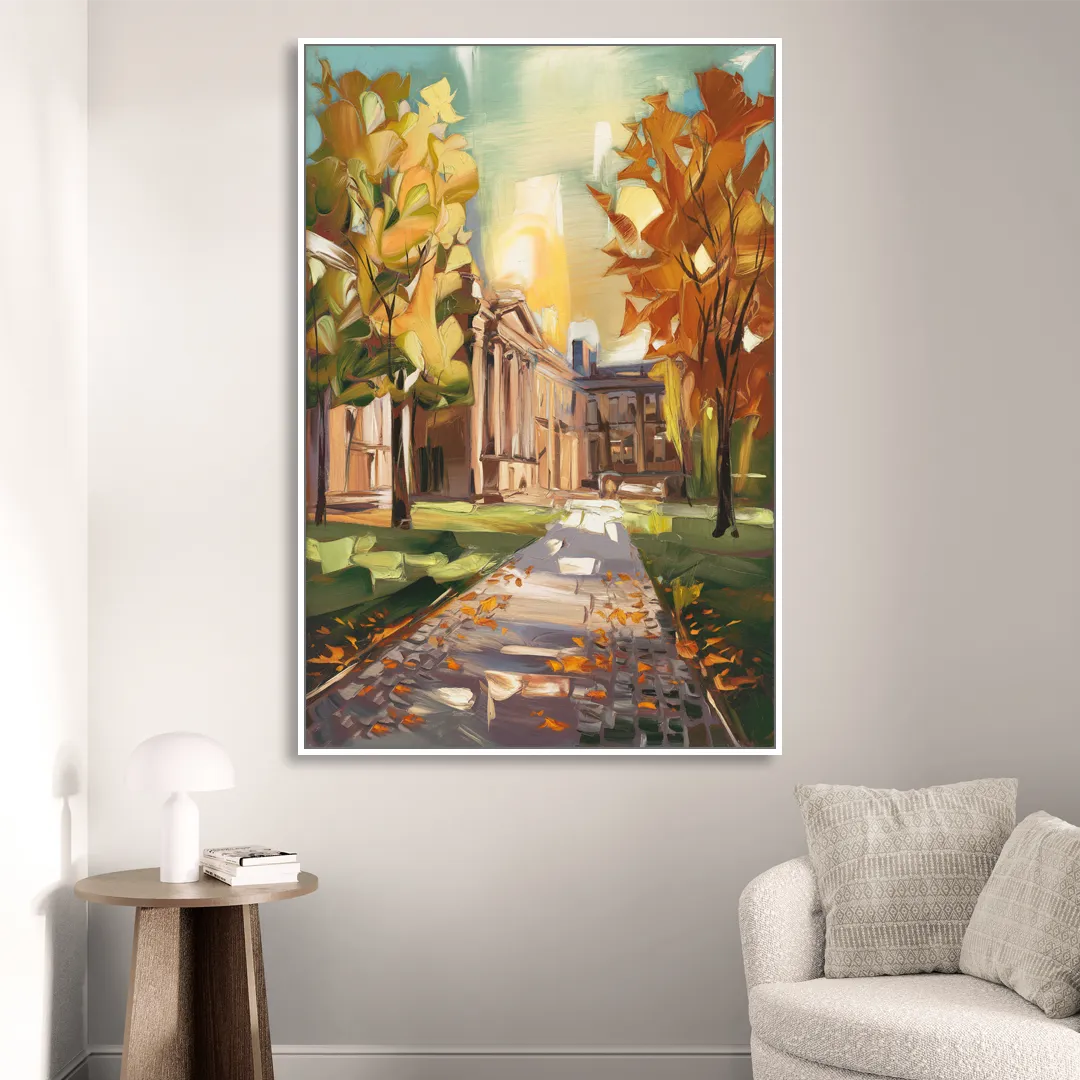 Eugene University Vibes Living Room - White Canvas Wall Art