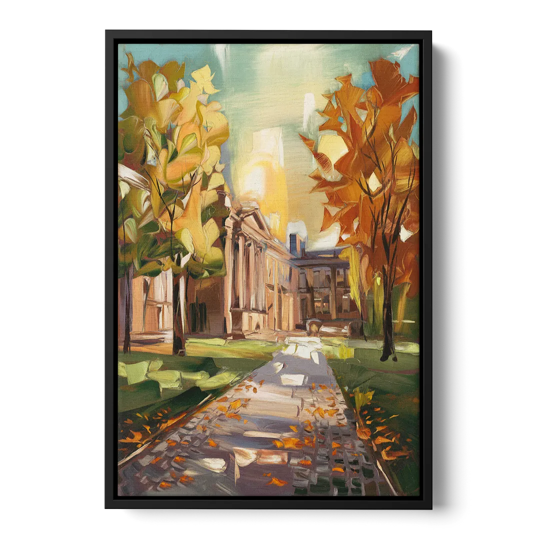 Eugene University Vibes Front - Black Canvas Wall Art