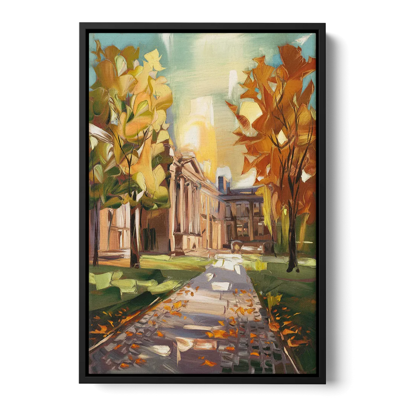 Eugene University Vibes Front - Black Canvas Wall Art