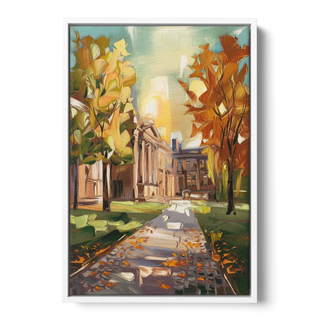 Eugene University Vibes Front - White Canvas Wall Art