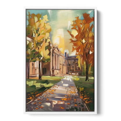 Eugene University Vibes Front - White Canvas Wall Art