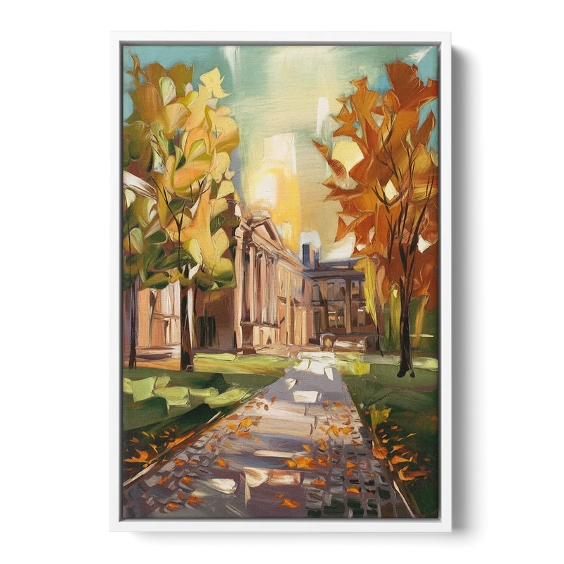 Eugene University Vibes Front - White Canvas Wall Art