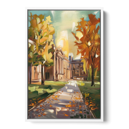 Eugene University Vibes - White Framed Canvas Wall Art - Front