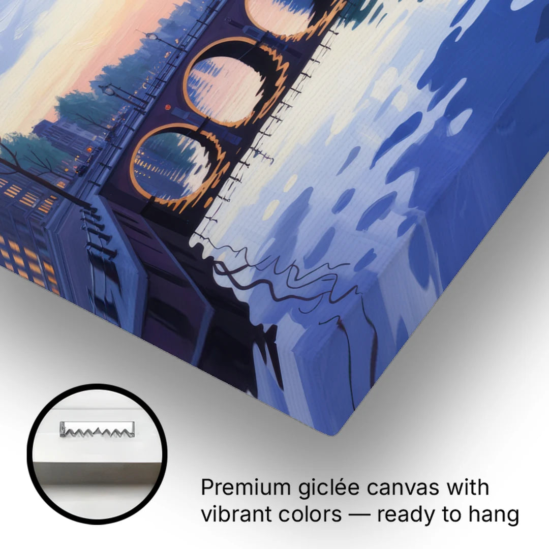Evening at the Amstel - Canvas Wall Art - Gallery Wrap Corner