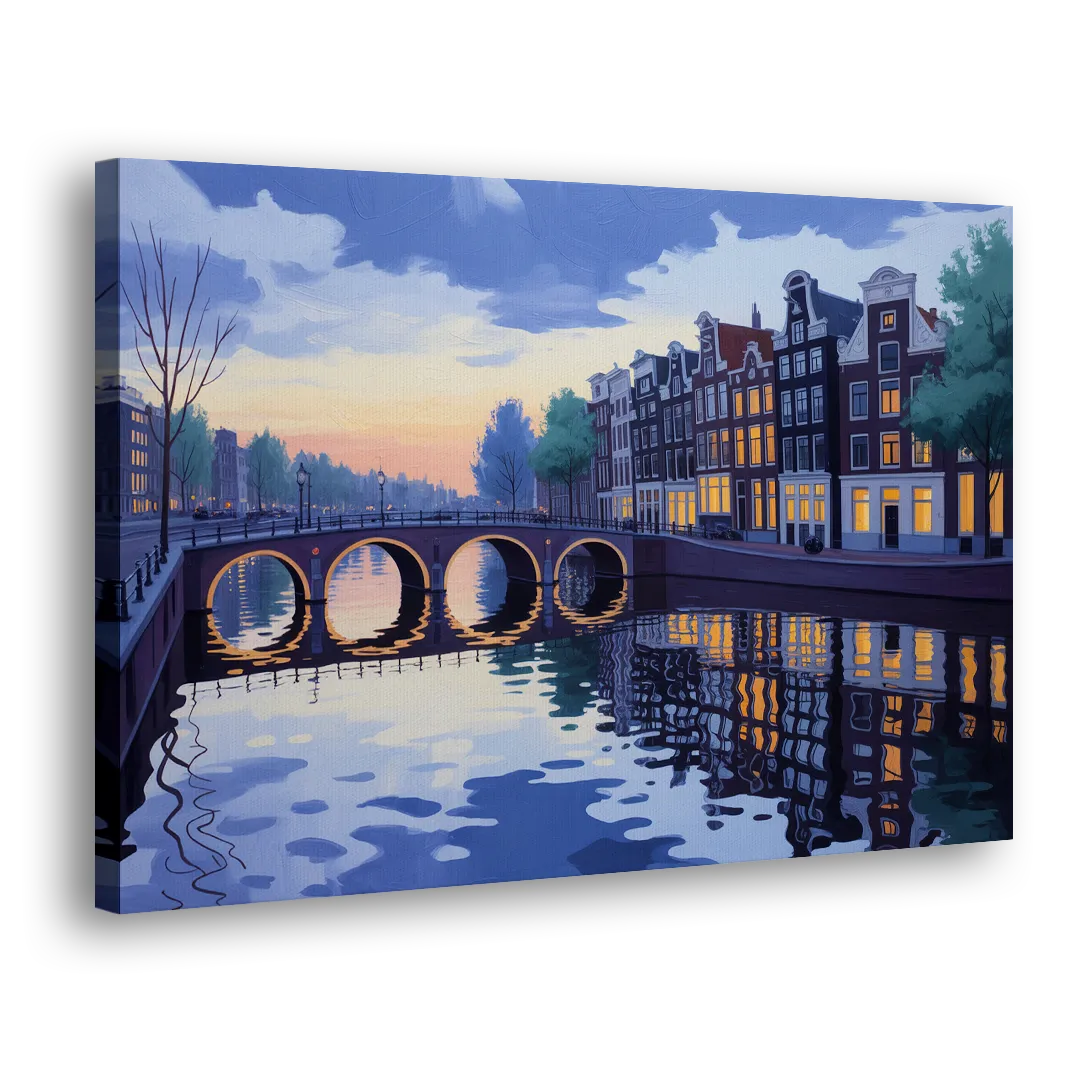 Evening at the Amstel Side - Canvas Wall Art