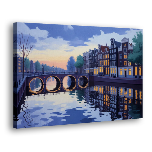 Evening at the Amstel Side - Canvas Wall Art