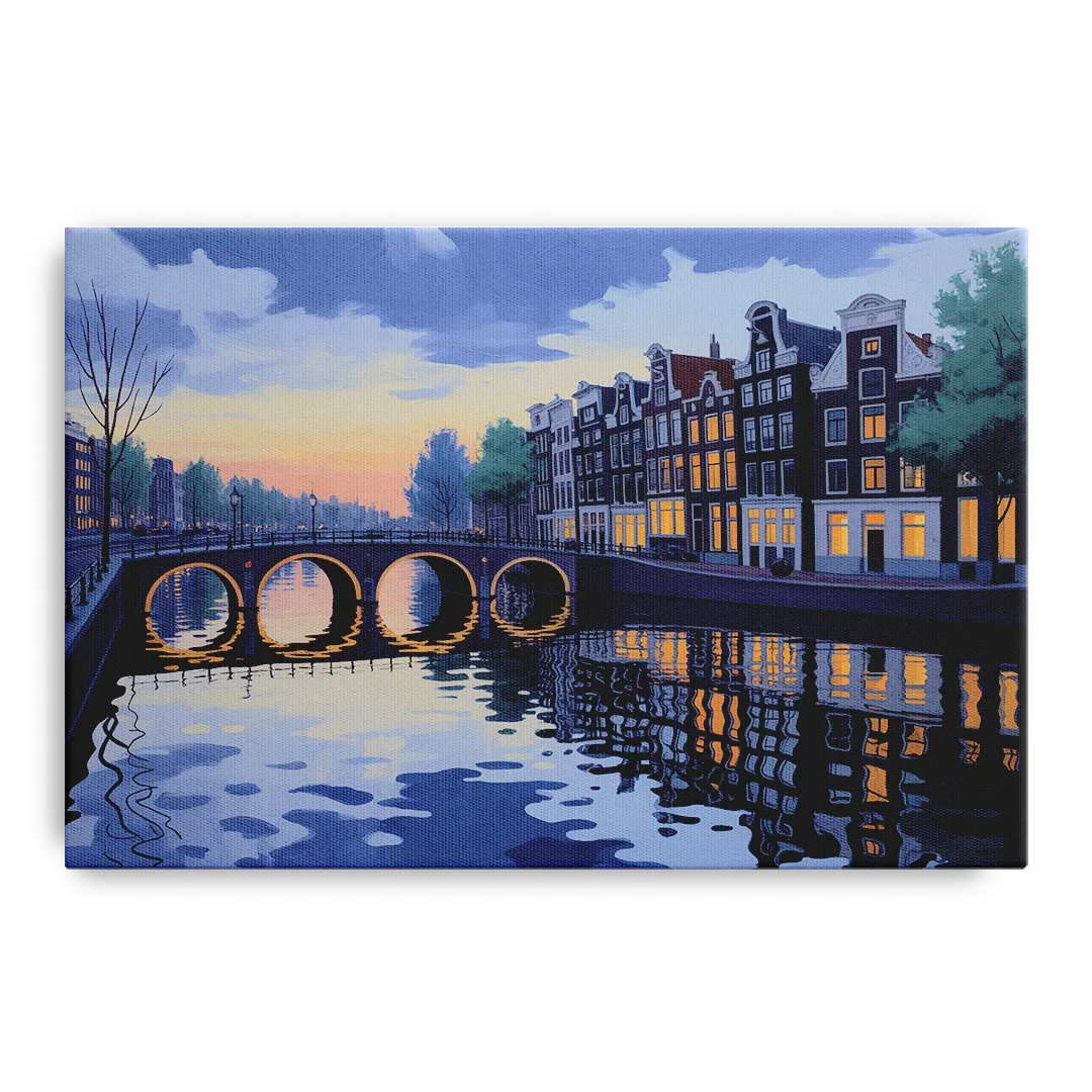 Evening at the Amstel Front - Canvas Wall Art