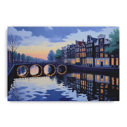 Evening at the Amstel Front - Canvas Wall Art