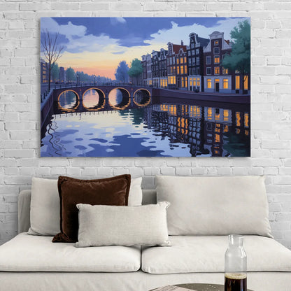 Evening at the Amstel Living Room - Canvas Wall Art