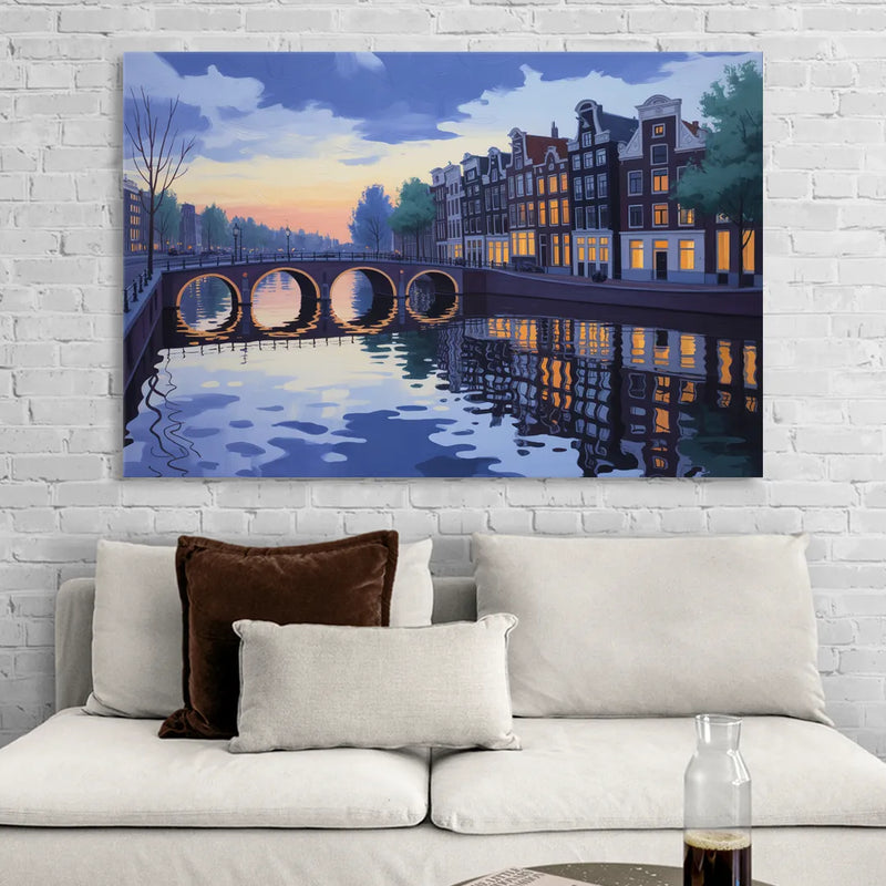 Evening at the Amstel Living Room - Canvas Wall Art