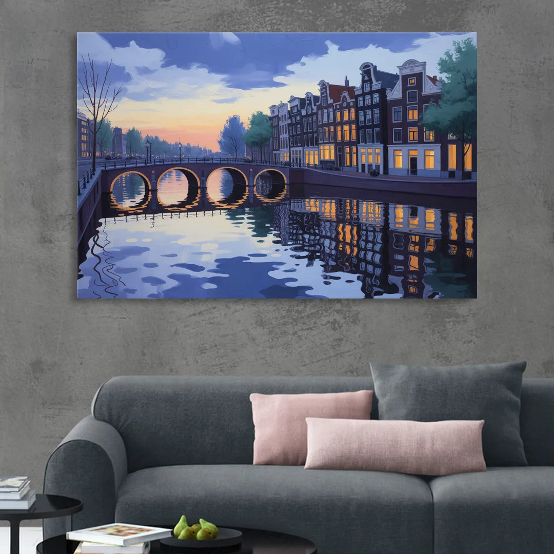 Evening at the Amstel Sitting Room - Canvas Wall Art