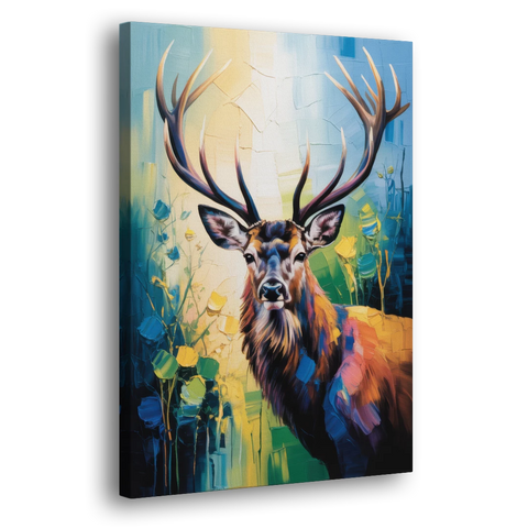 Expressive Deer Sketch - Canvas Wall Art - Side