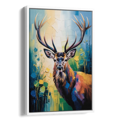 Expressive Deer Sketch Side - White Canvas Wall Art