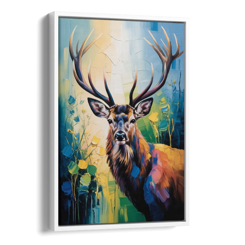 Expressive Deer Sketch Side - White Canvas Wall Art