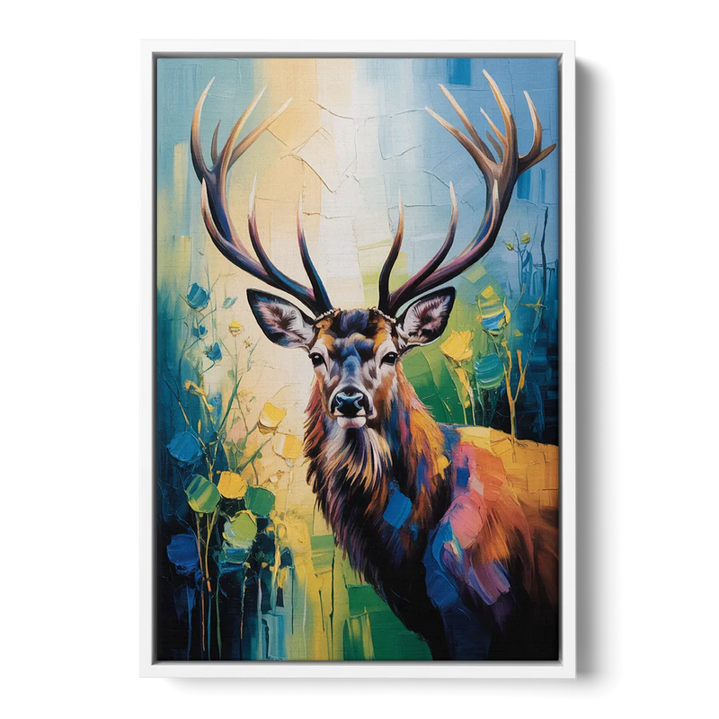 Expressive Deer Sketch Front - White Canvas Wall Art