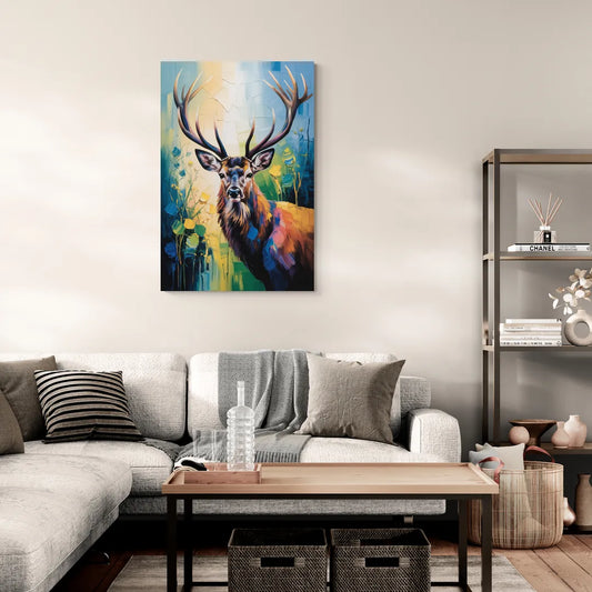 Expressive Deer Sketch - Canvas Wall Art Living Room