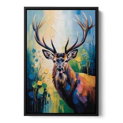Expressive Deer Sketch Front - Black Canvas Wall Art