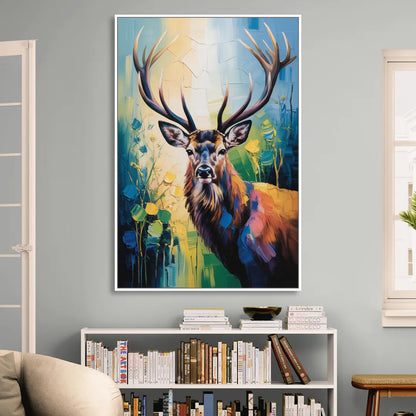 Expressive Deer Sketch Sitting Room - White Canvas Wall Art