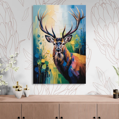 Expressive Deer Sketch Living Room - Canvas Wall Art